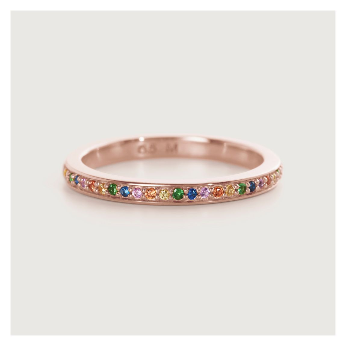 Rose Gold Skinny Sapphire Eternity Ring main product photo