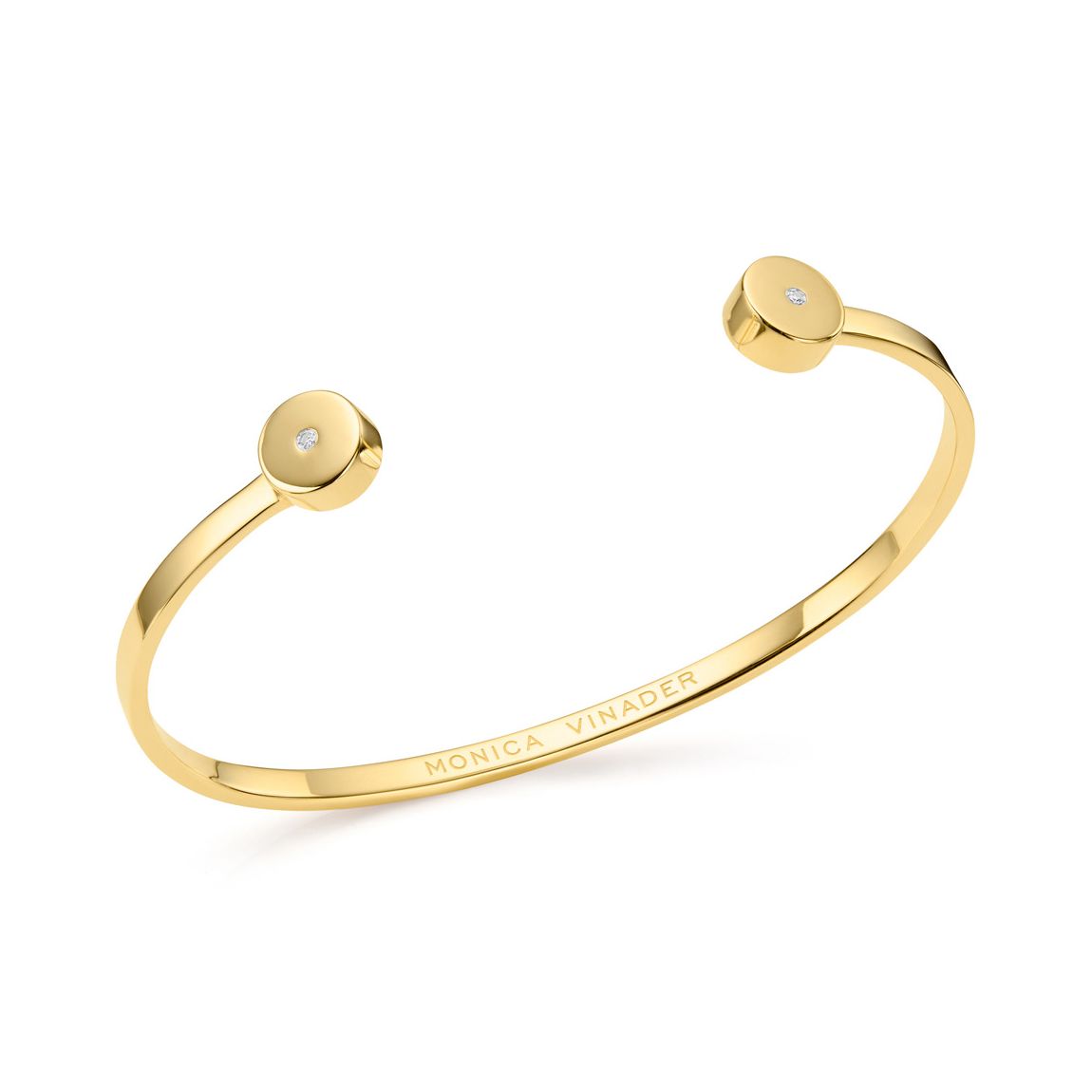 Gold Plated Linear Solo Diamond Cuff main product photo