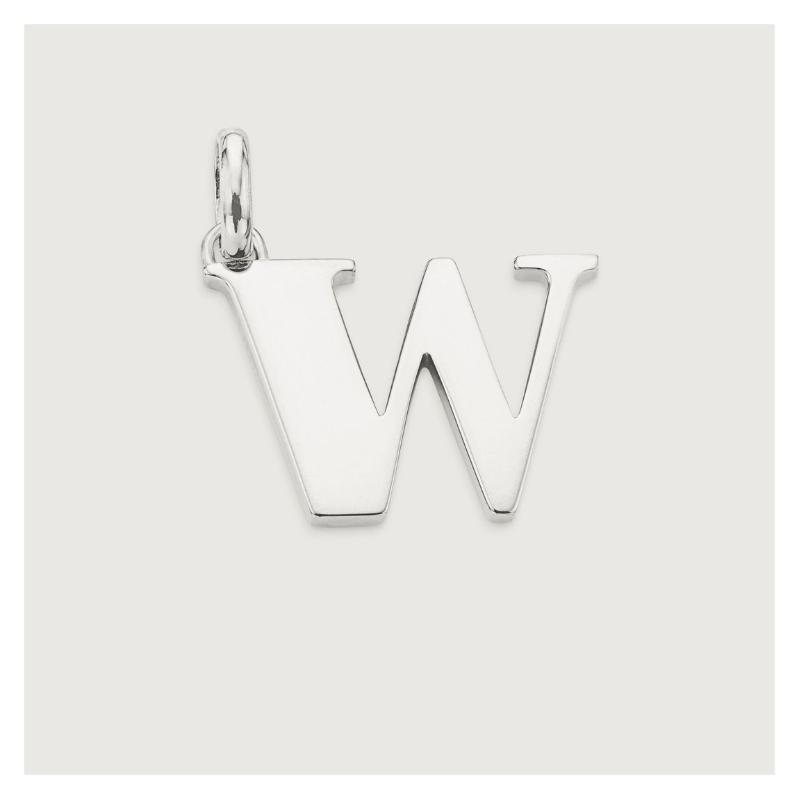 Silver Alphabet W Pendant Charm main product photo