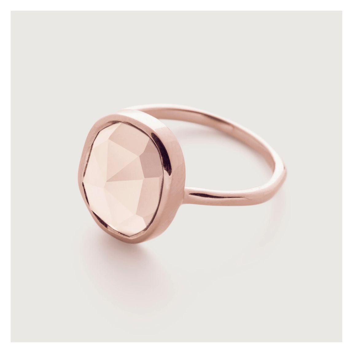 Rose Quartz Siren Medium Stacking Ring main product photo