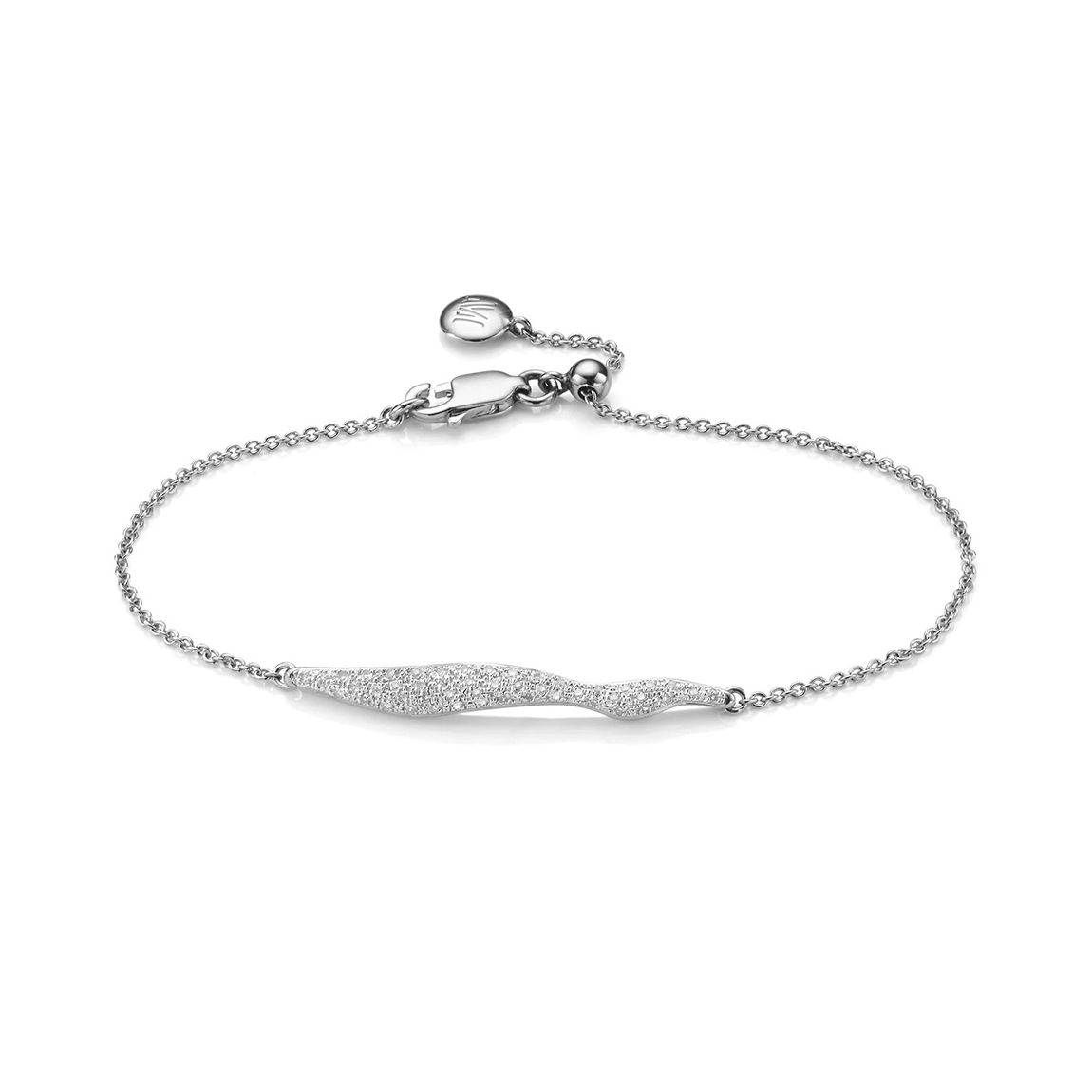 Silver Riva Diamond Wave Chain Bracelet main product photo