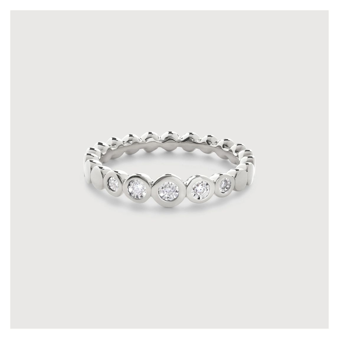 Sterling Silver Lab Grown Diamond Graduated Half Eternity Ring main product photo