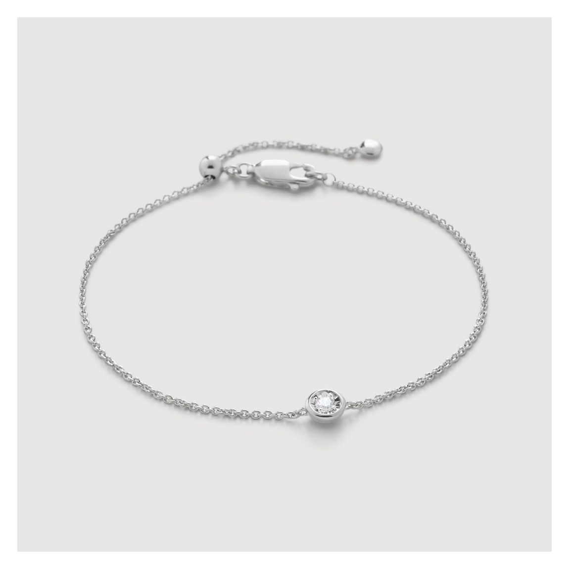 Silver Lab Grown Diamond Solitaire Bracelet main product photo