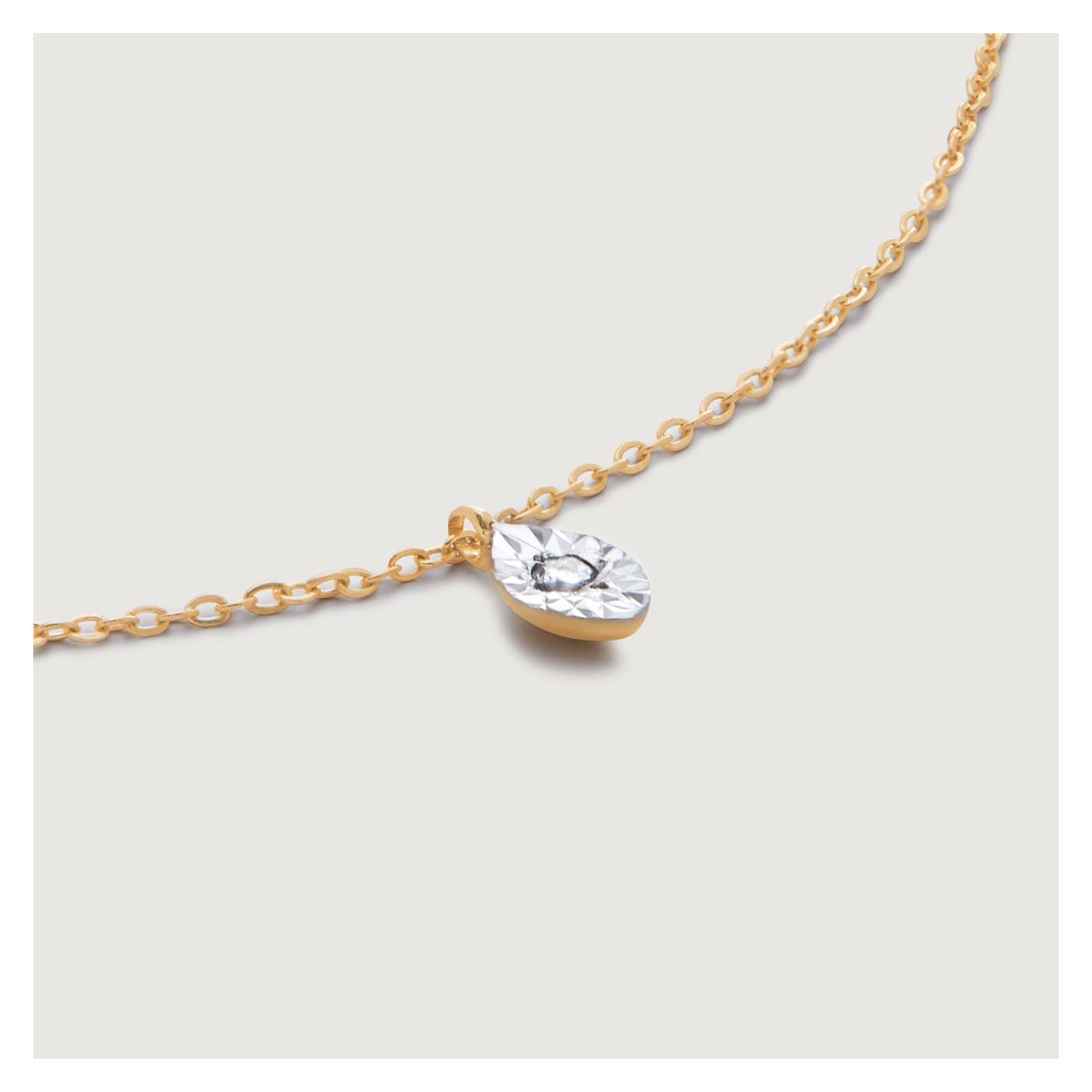 Yellow Gold Lab Grown Diamond Marquise Solitaire Chain Necklace main product photo