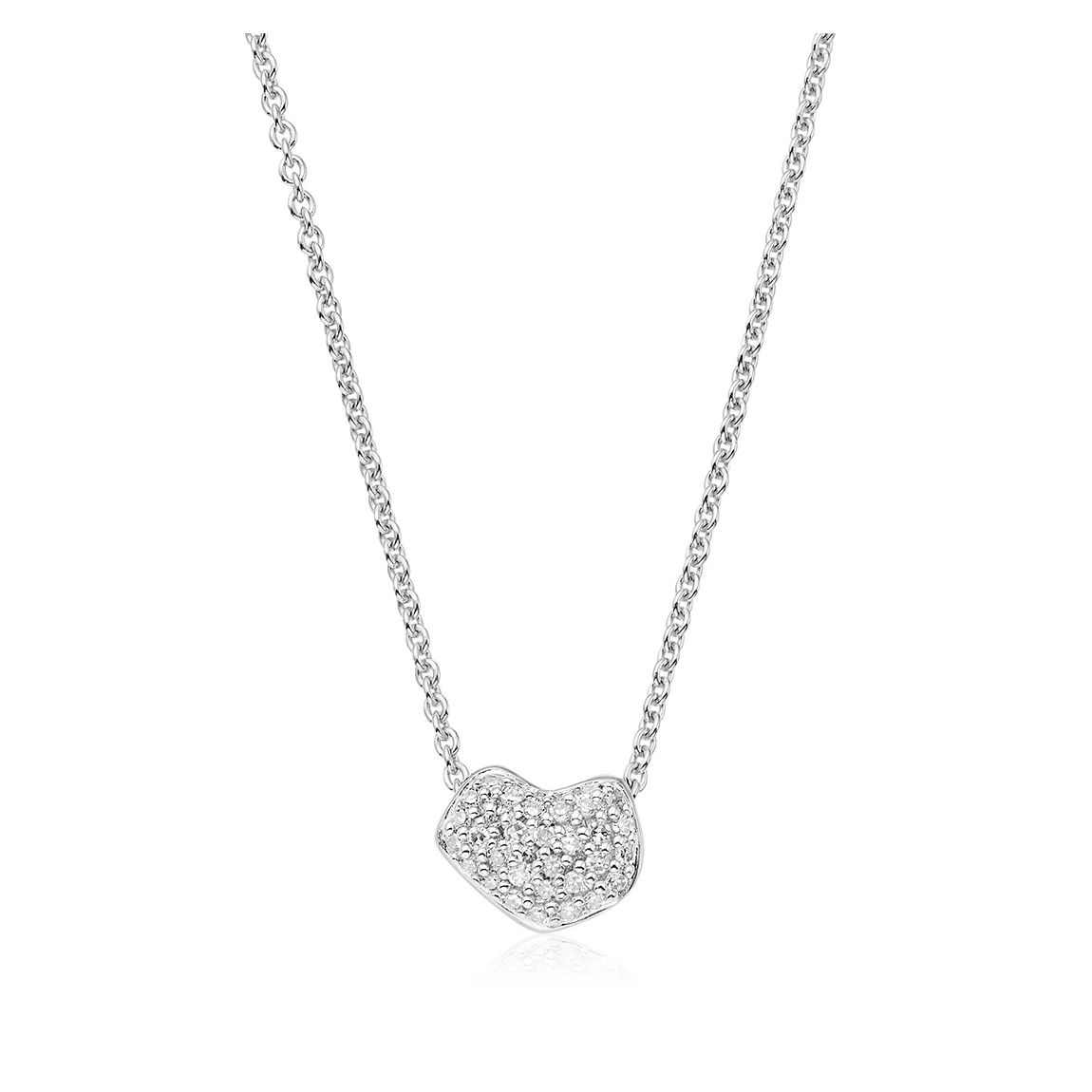 Silver Diamond Nura Mini Heart Necklace main product photo