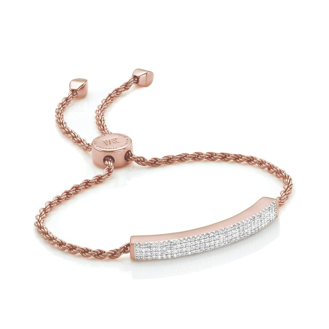 Gold Plated Linear Pave Diamond Bracelet main product photo