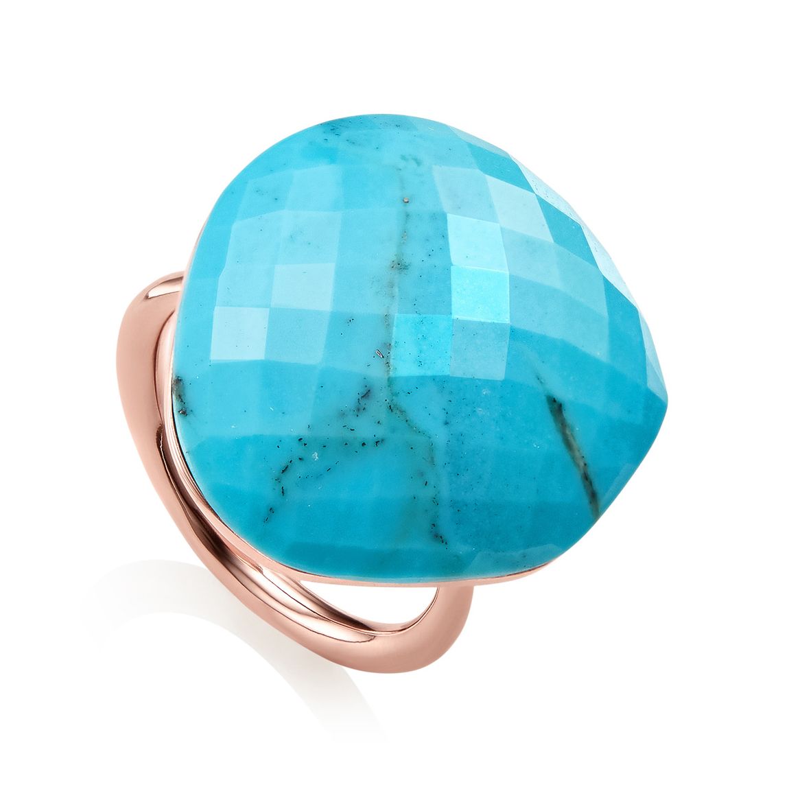 Rose Gold Turquoise Nura Large Pebble Ring Size I main product photo