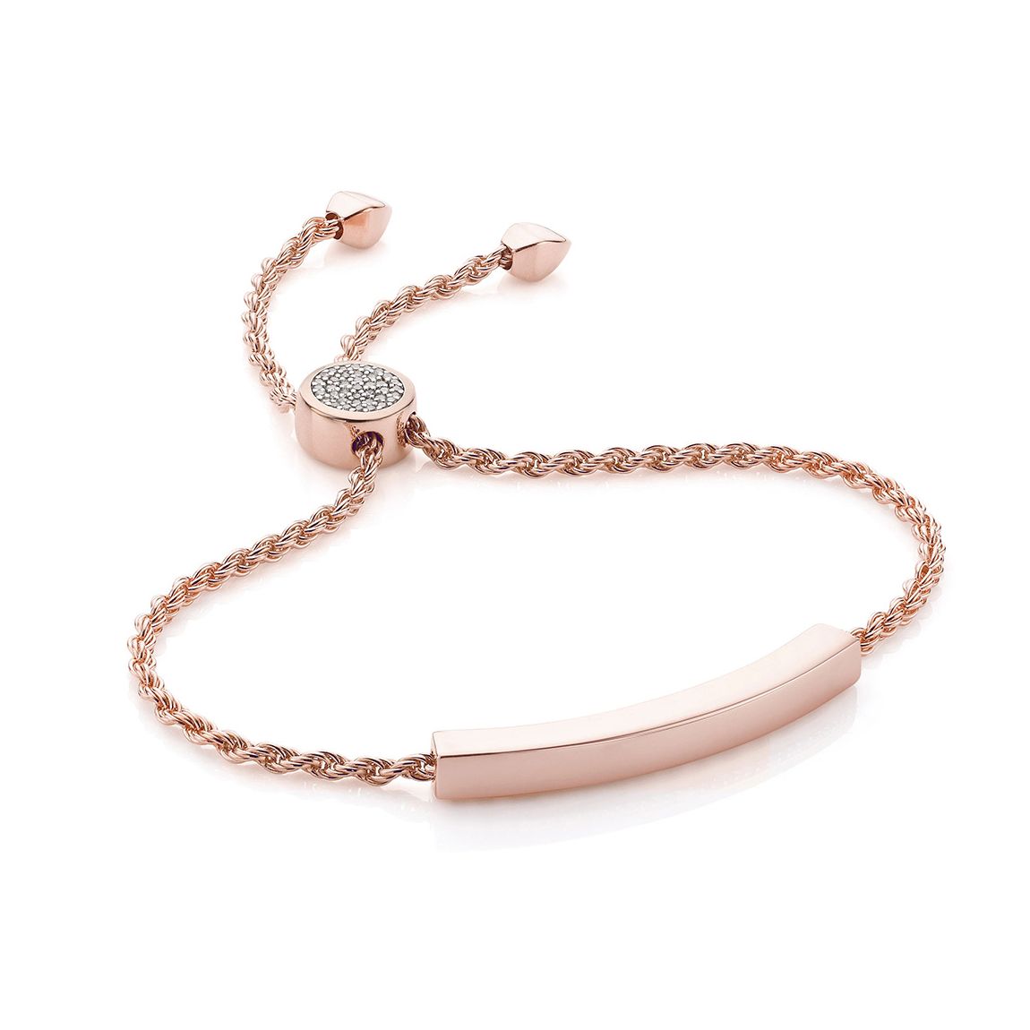 Diamond Rose Gold Linear Diamond Toggle Chain Bracelet main product photo