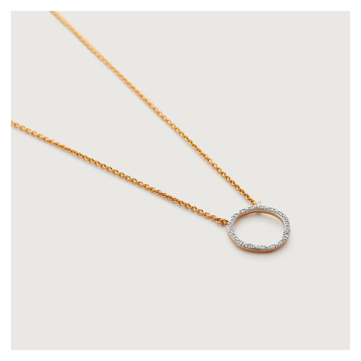 Gold Riva Circle Diamond Necklace main product photo