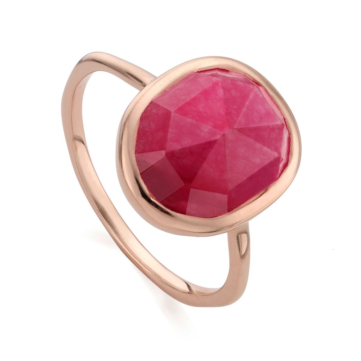 Pink Quartz Siren Stacking Ring Size M main product photo