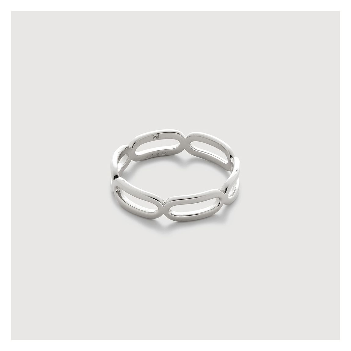 Silver Paperclip Stacking Ring Size Q main product photo
