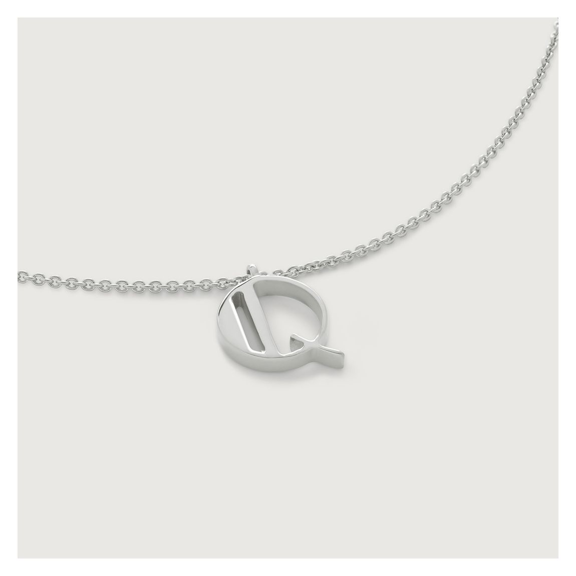 Silver Initial Q Necklace main product photo
