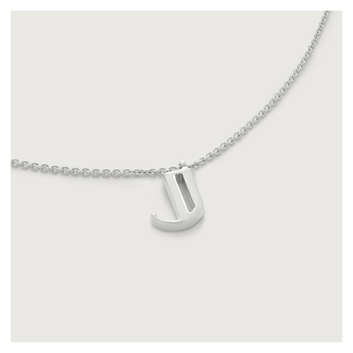 Silver Initial J Necklace main product photo