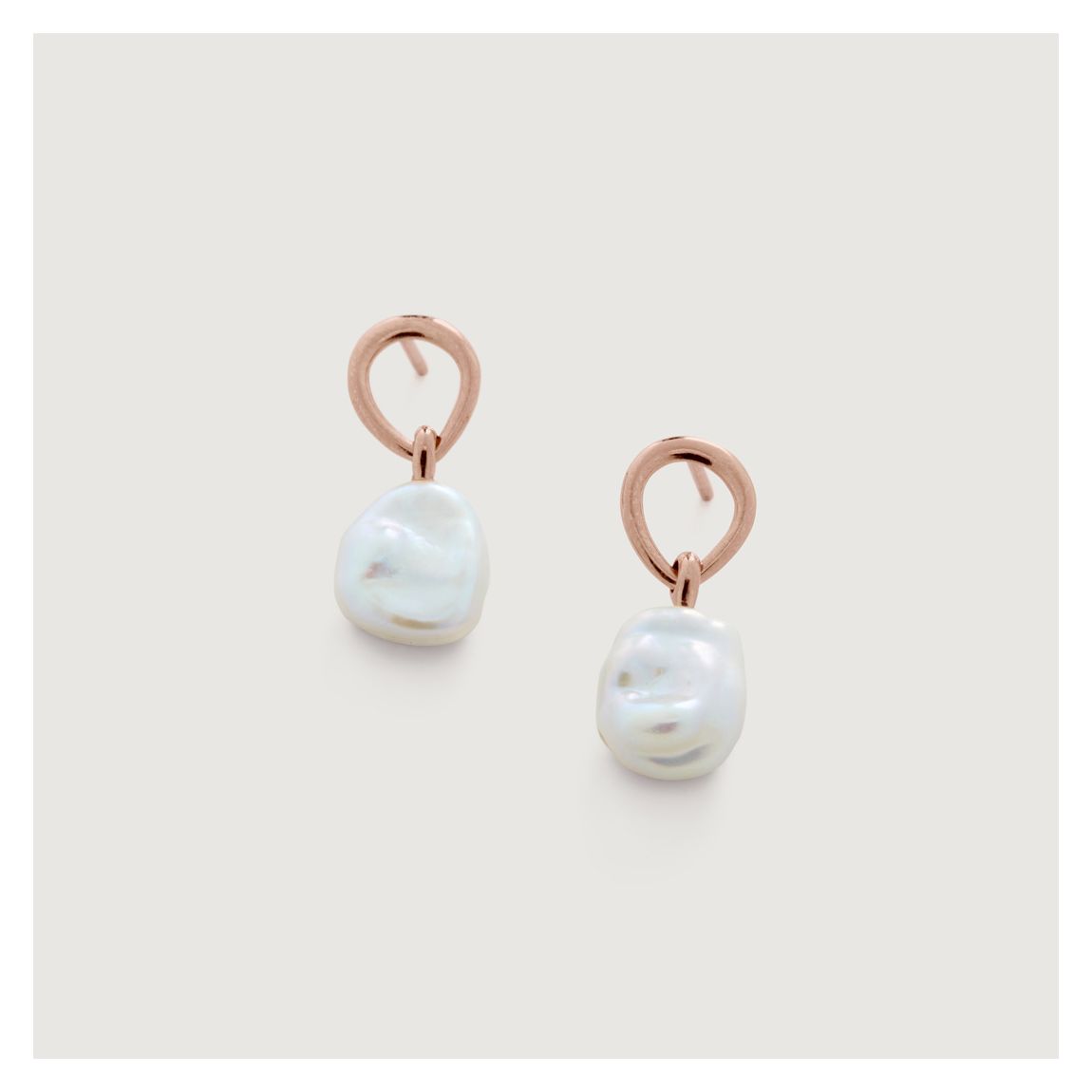 Rose Gold Nura Keshi Pearl Drop Earrings main product photo