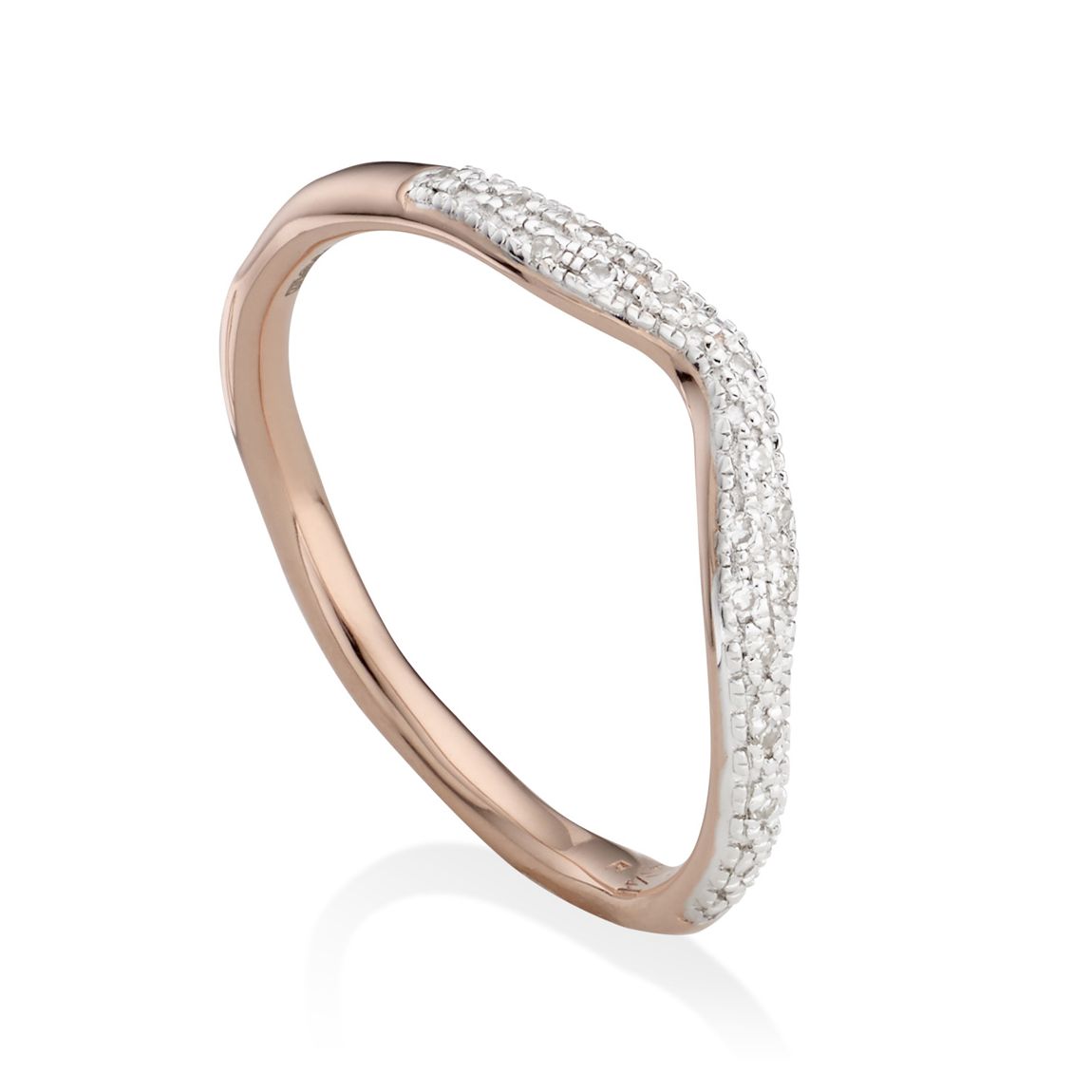 Rose Gold Riva Diamond Wave Stacking Ring main product photo