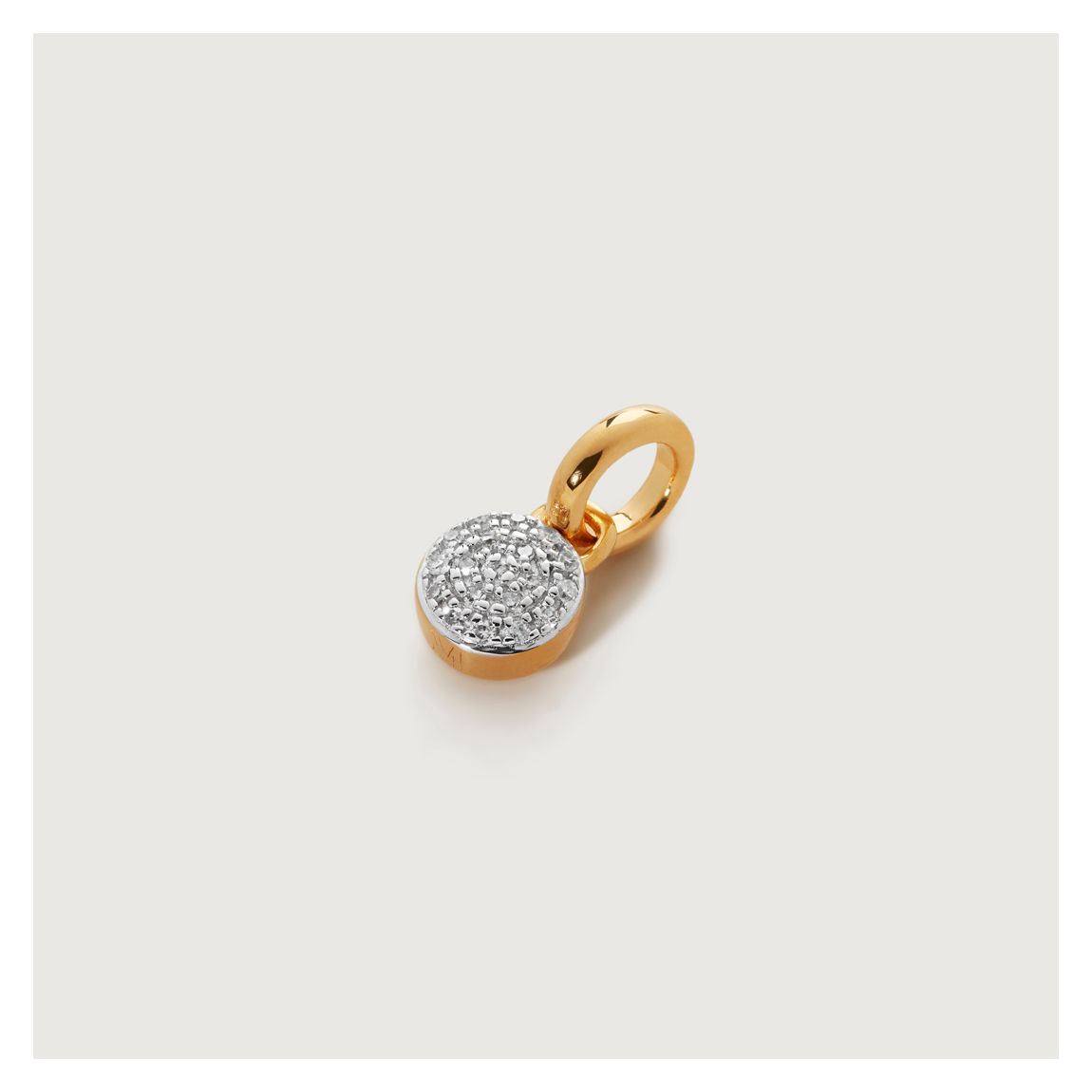 Gold Plated Fiji Mini Button Diamond Pendant Charm main product photo