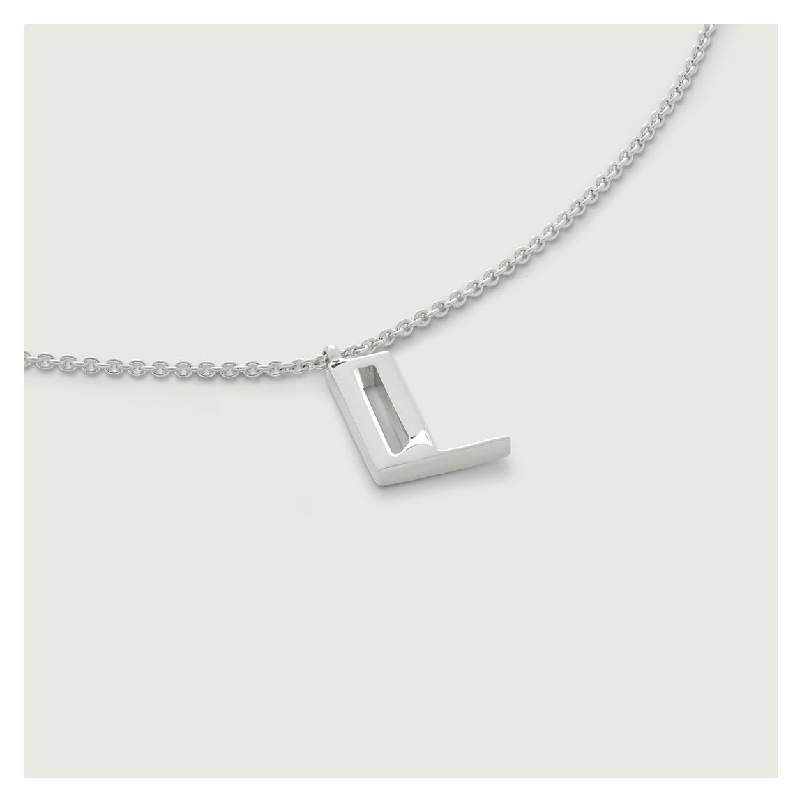 Silver Initial L Necklace main product photo