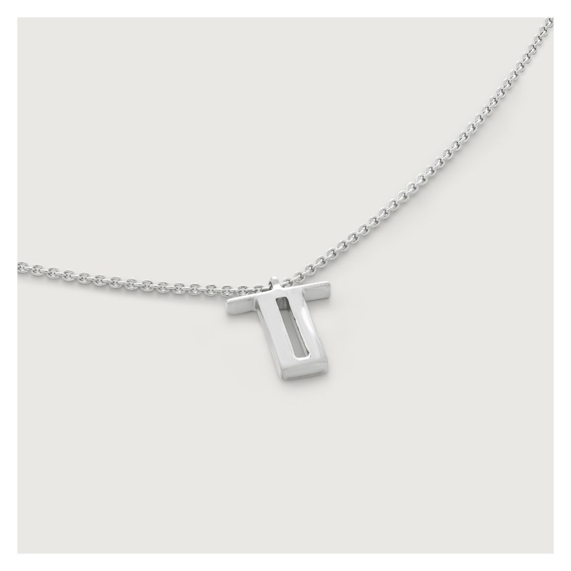 Silver Initial T Necklace main product photo