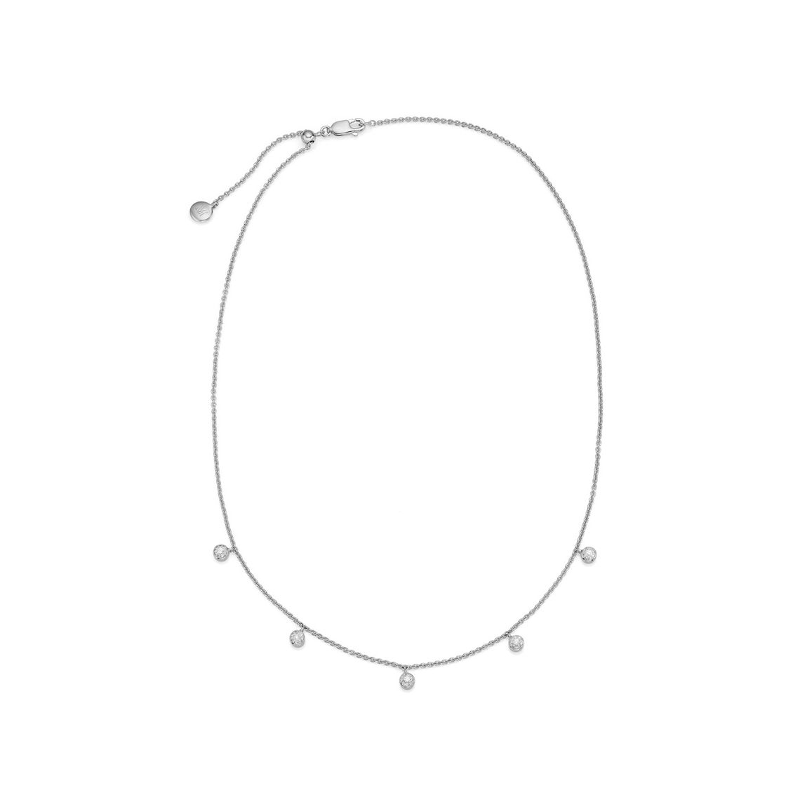 Silver Fiji Tiny Button Diamond Necklace main product photo