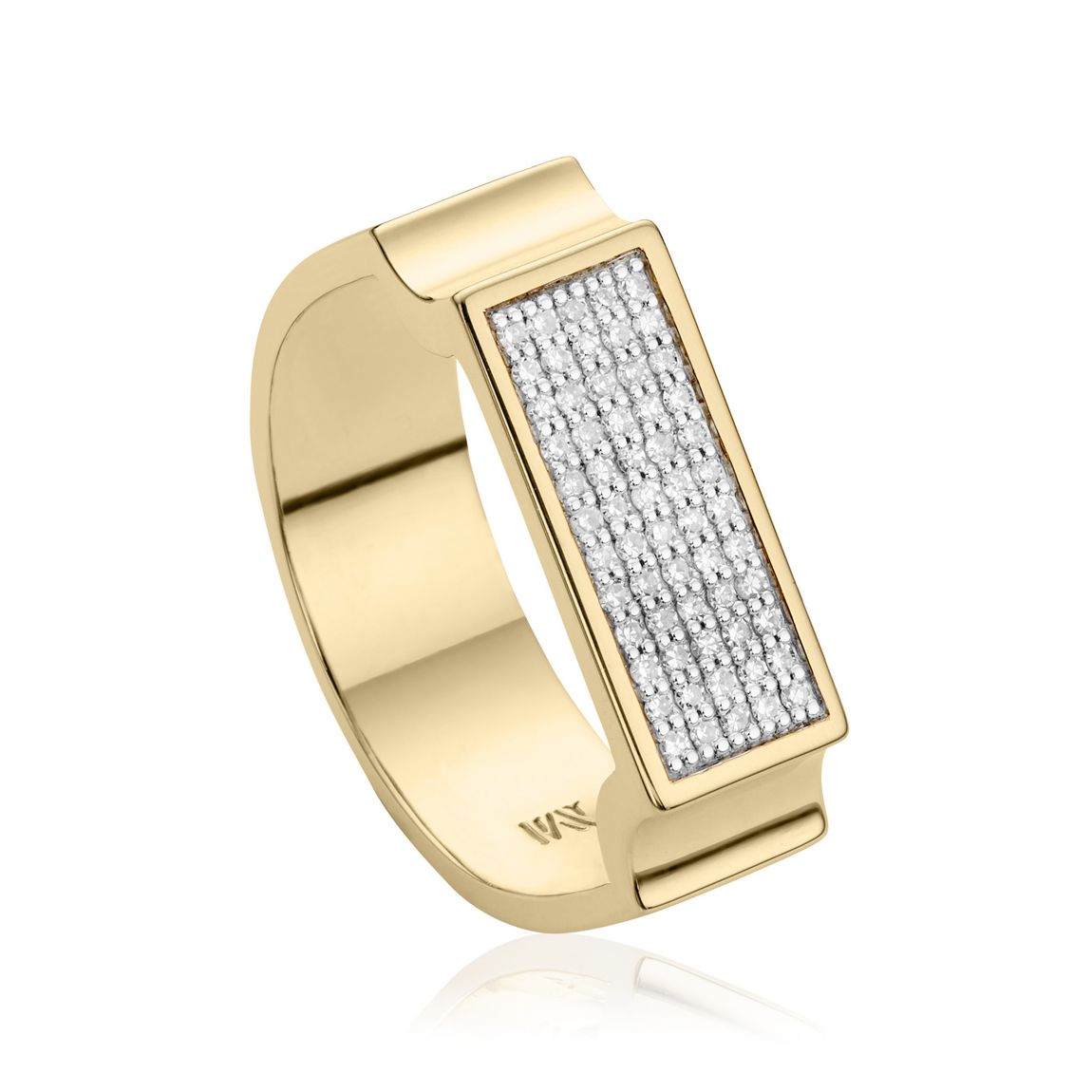 Gold Plated Signature Wide Diamond Ring Size K main product photo