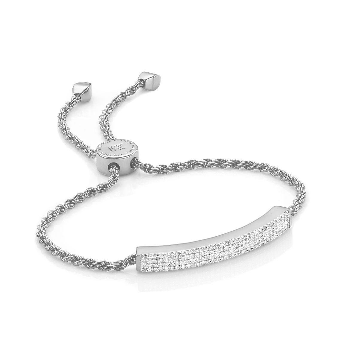 Silver Linear Pave Diamond Bracelet main product photo