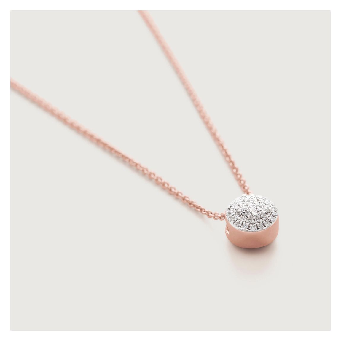 Rose Gold Diamond Fiji Button Diamond Necklace main product photo