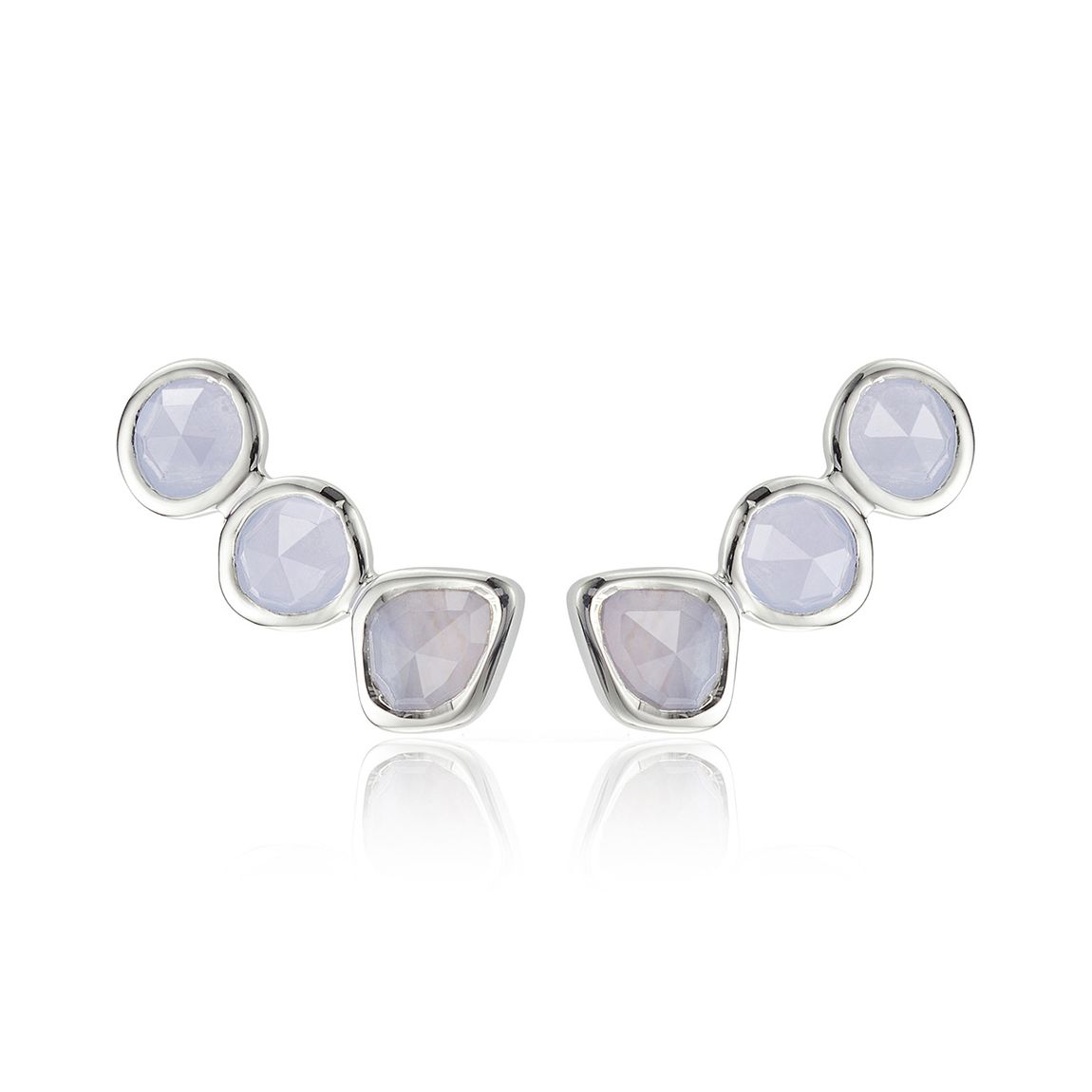 Blue Lace Agate Siren Climber Earrings main product photo