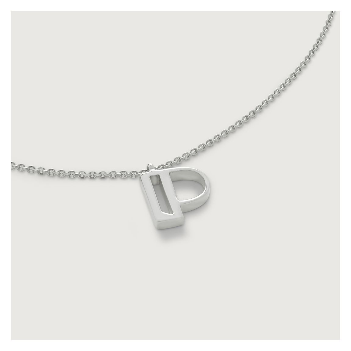 Silver Initial P Necklace main product photo