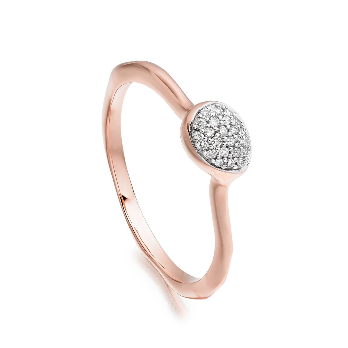 Rose Gold Nura Mini Teardrop Stacking Ring main product photo