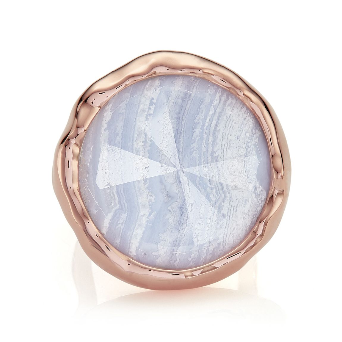Blue Rose Gold Siren Cocktail Round Ring Size I main product photo