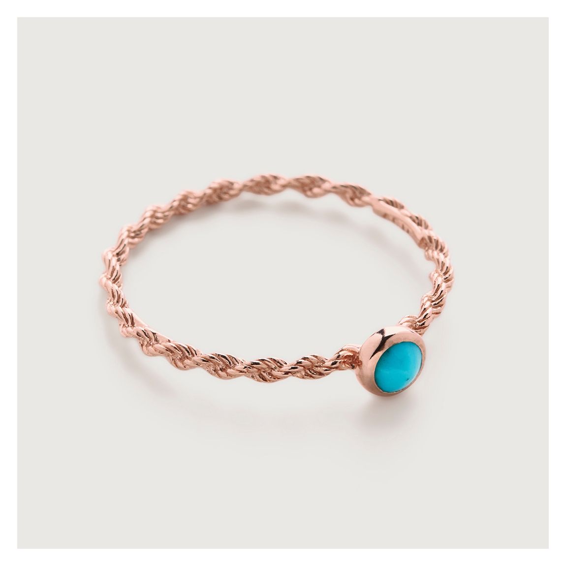 Turquoise Gold Plated Corda Skinny Ring Size M main product photo