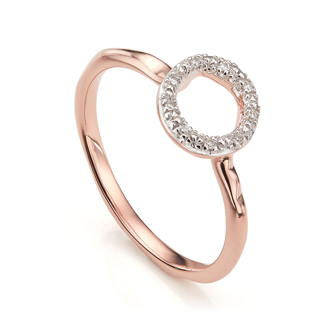 Rose Gold Diamond Riva Mini Circle Stacking Ring Size I main product photo