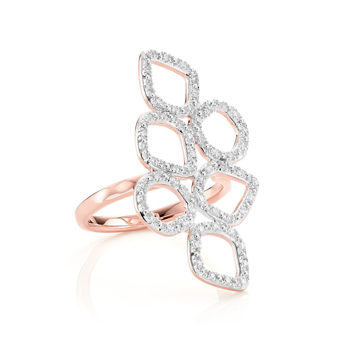 Rose Gold Riva Mini Cluster Cocktail Ring Size K main product photo