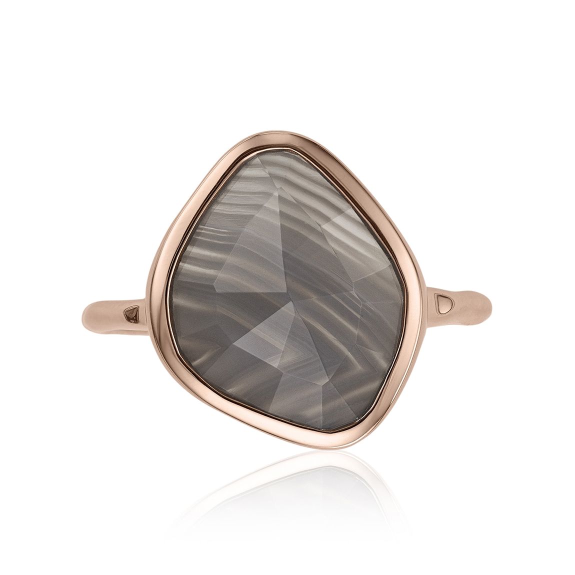 Rose Gold Grey Agate Siren Nugget Ring Size I main product photo