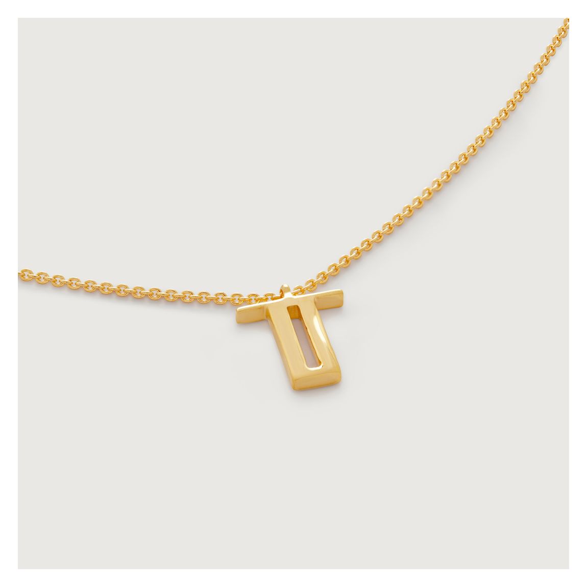 Gold Initial T Necklace main product photo