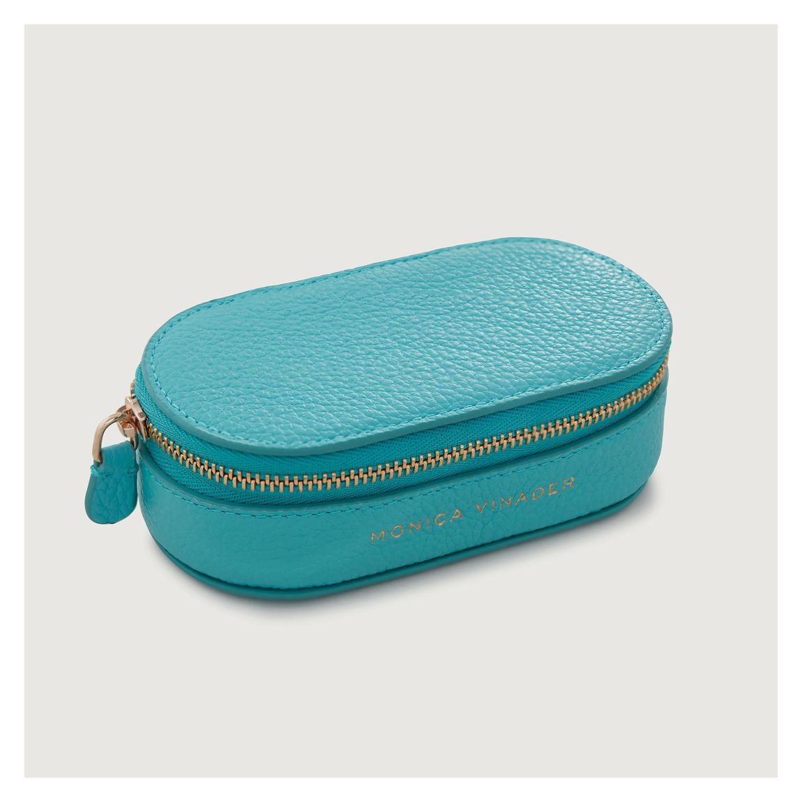 Turquoise Leather Mini Oval Jewellery Box main product photo