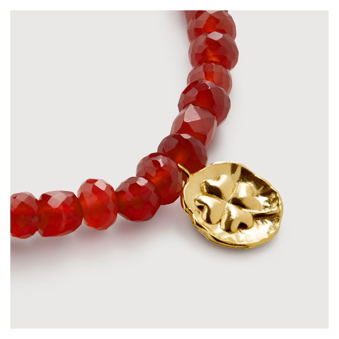 Red Onyx Gold Lucky Beaded Bracelet main product photo