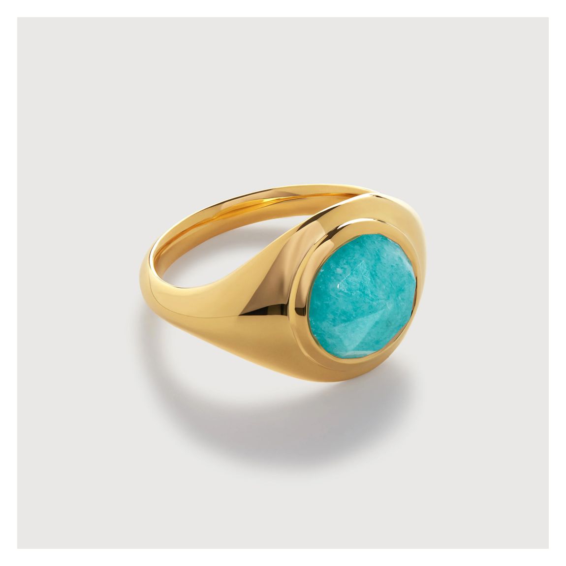 Amazonite Eclipse Gemstone Signet Ring Size M main product photo