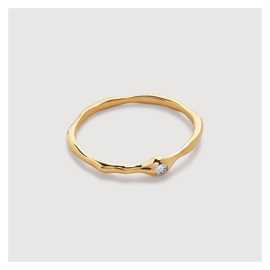 Gold Siren Mini Lab Grown Diamond Stacking Ring Size M main product photo