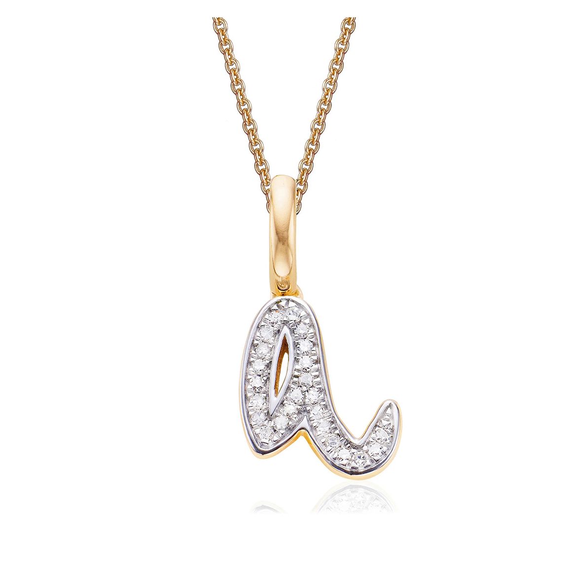 Gold Plated Alphabet A Diamond Fine Chain Necklace main product photo
