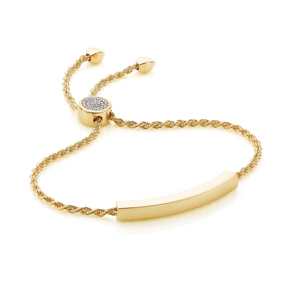Diamond Gold Plated Linear Diamond Toggle Chain Bracelet main product photo
