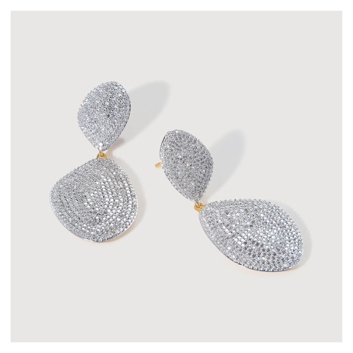 Gold Plated Nura Double Teardrop Cocktail Earrings main product photo