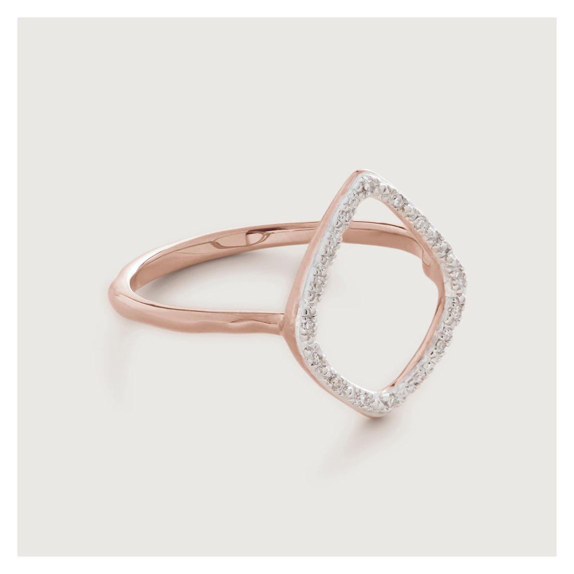 Rose Gold Riva Diamond Hoop Ring Size M main product photo