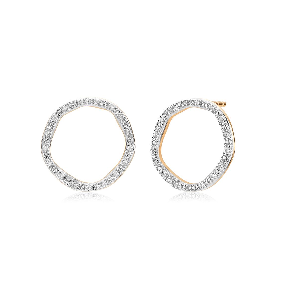 Gold Riva Large Circle Stud Earrings main product photo