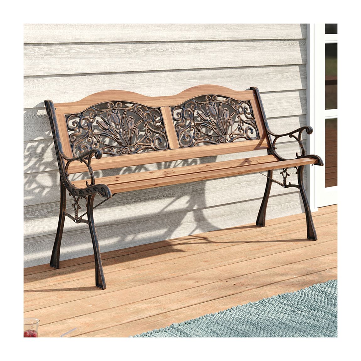 Wooden Metal Outdoor Bench main product photo
