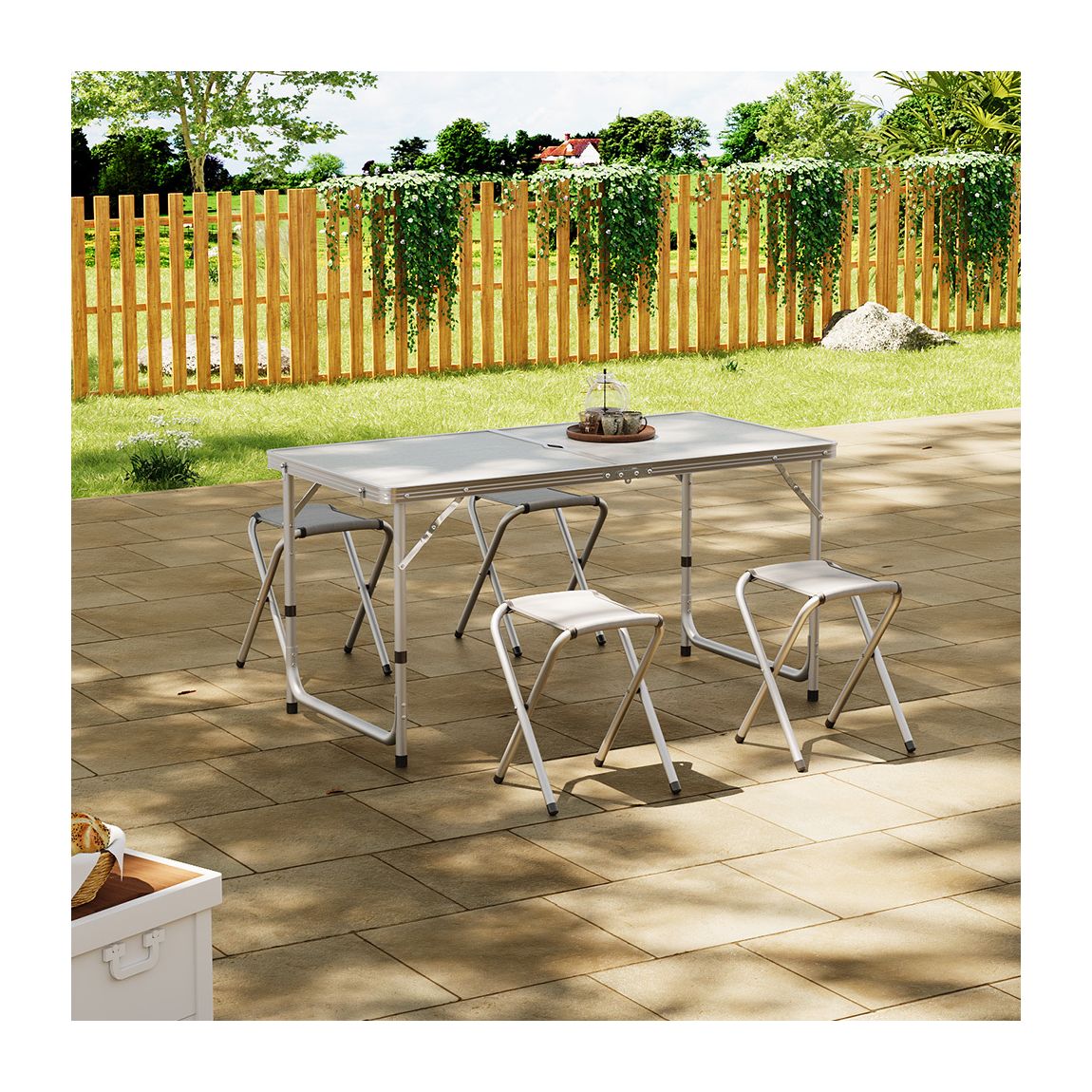 Portable Folding Aluminum Camping Dining Table Set main product photo
