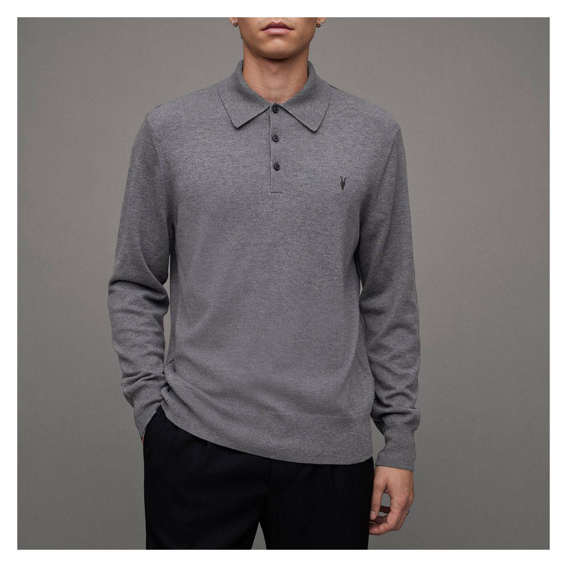Grey Kilburn Wool Blend Polo main product photo