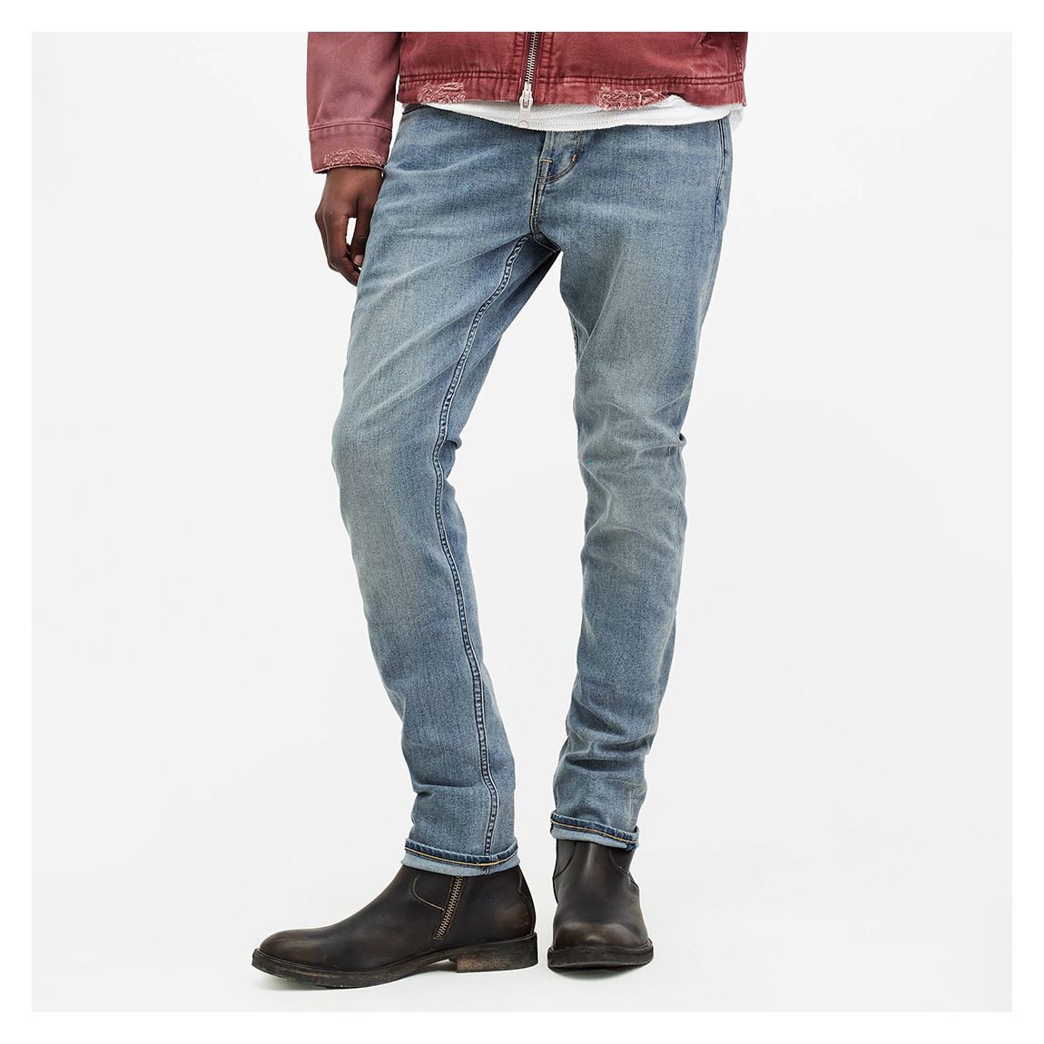 Mid Blue Cigarette Skinny Stretch Jeans main product photo