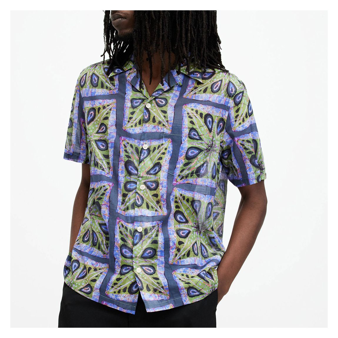 Green Diaz Paisley Print Short Sleeve Shirt main product photo