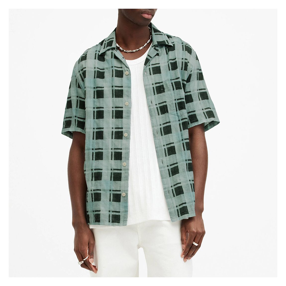 Green Big Sur Checked Short Sleeve Shirt main product photo